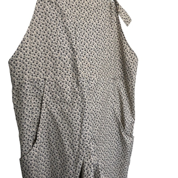 Farmhouse Frocks Overalls Floral Md Relaxed Tapered Bib Handmade Amish Romper - Picture 5 of 7
